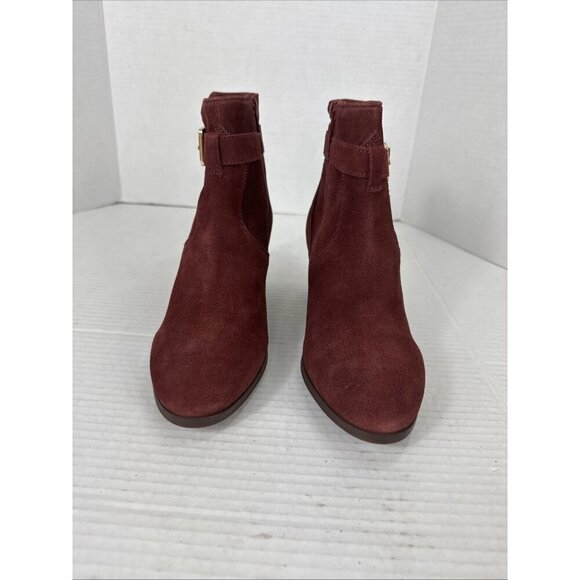 Diba Sleek Bootie Boot Women's 8M Burgundy Suede Stacked Heel NWOB 9336 - Picture 6 of 14